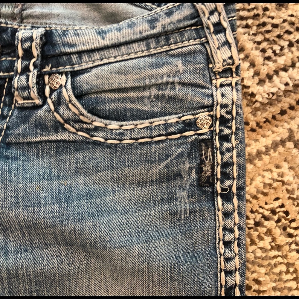 Silver Aiko Mid Straight Stretch Jeans 26/30 - Picture 5 of 6